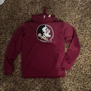 Colosseum Garnet Crewneck Sweatshirt with Seminole Logo